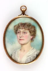 Porträtt av Miss Ada de Cardonnel-Lawson, 1914 (kroppsfärg, penna & wc på papper)